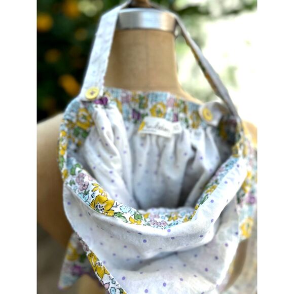 Mini Boden Lilac Ditzy Liberty Floral Multicolor Tie Waist Romper Size 6-7 Y - Picture 6 of 9